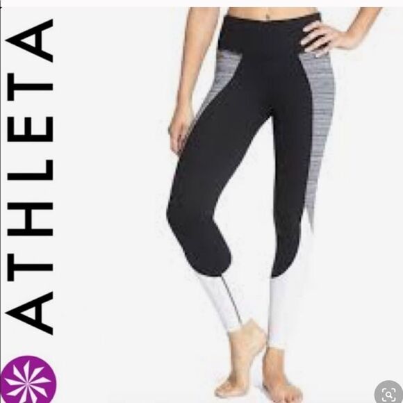 Athleta Women's High Rise Jacquard Flow Chat Tight leggings Pilayo Black Size Xs - Picture 9 of 9